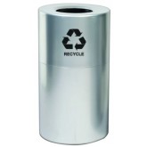 WITT Round Aluminum Indoor Recycling Receptacle - 24 gallon